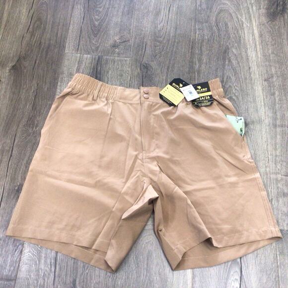 Burlebo Mens Everyday Shorts Desert Tan 7in Inseam Duck Pocket Size Lar (34/36) - Picture 1 of 5